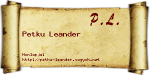 Petku Leander névjegykártya